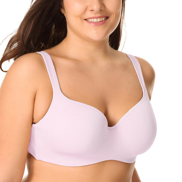 Seemless Full-Coverage Balconette Big Size T-Shirt Bra Blue Blown Pink 34-44 B C D DD E