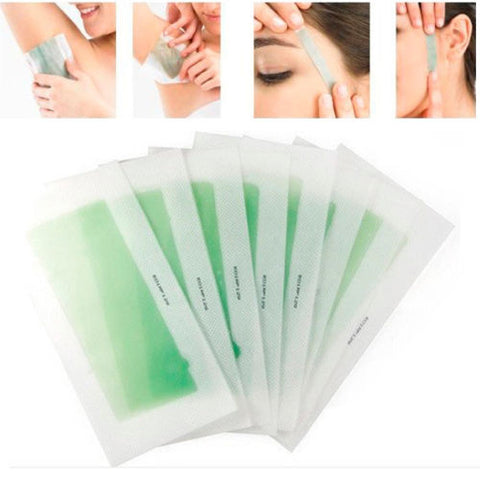 10PCS Hair Removal Double Side Cold Wax Strips Paper For Leg Body Facial Hair for man and womanFB37