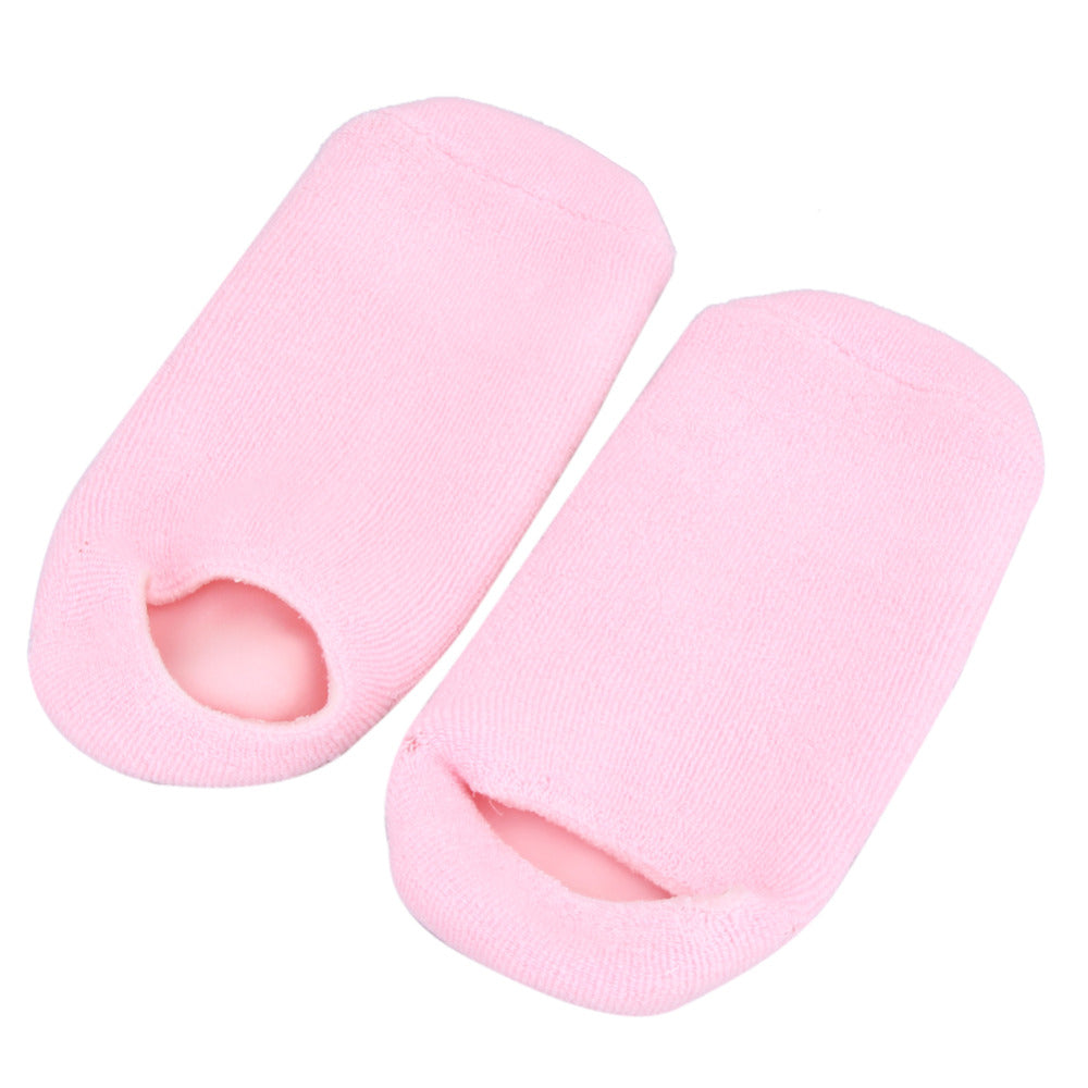 1 Pair Pink Feet Spa Gel Socks Moisturizing Soft Repair Cracked Foot Skin Treatment Socks for Women Foot Care Stretchable Socks