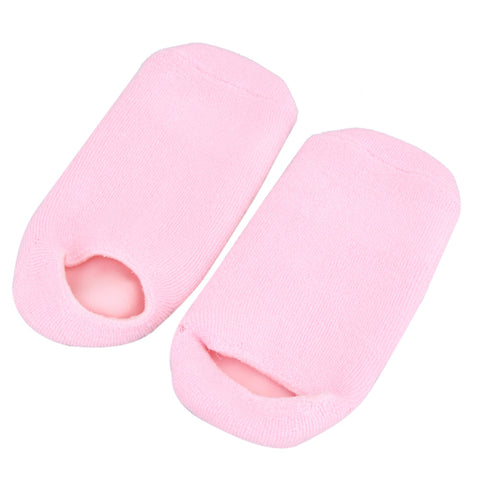 1 Pair Pink Feet Spa Gel Socks Moisturizing Soft Repair Cracked Foot Skin Treatment Socks for Women Foot Care Stretchable Socks