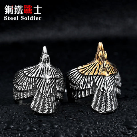Steel soldier Unique jewelry Stainless Steel Biker Eagle Ring Man's High Quality Jewelry
