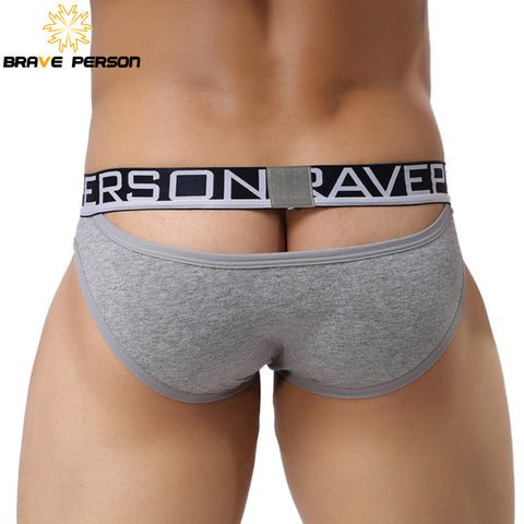 BRAVE PERSON Underwear Men Male Sexy Briefs Cotton Fabric Hollow Design Men Underwear Briefs Men Underpants B1159 Gay Underwear