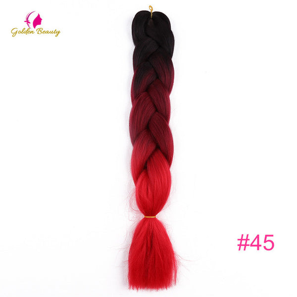 Golden Beauty Crochet Braid Hair Ombre Jumbo Braids Synthetic Crochet Hair Extensions 24inch 100g 2T 3T 4T