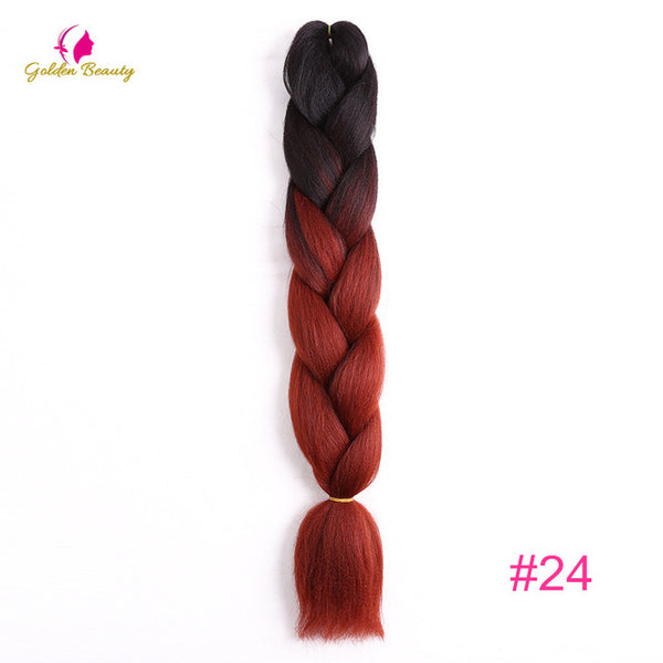 Golden Beauty Crochet Braid Hair Ombre Jumbo Braids Synthetic Crochet Hair Extensions 24inch 100g 2T 3T 4T