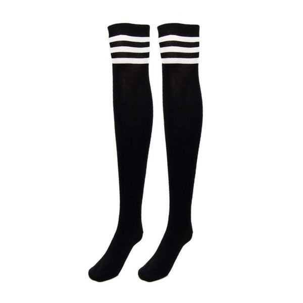 Fashion Design Women  girl Over the Knee Socks Thigh High Thick Socks Stripe Like Stockings Striped solid color 7 Choice