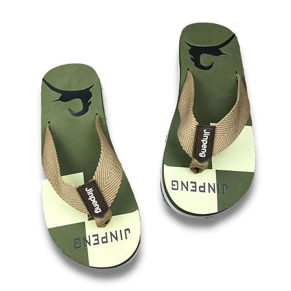 COOLSA New Summer Men Flip Flops Printing Elk Soft Ribbon Protect Foot  Non-slip Slippers Indoor Sandals Casual Mens Beach Shoes