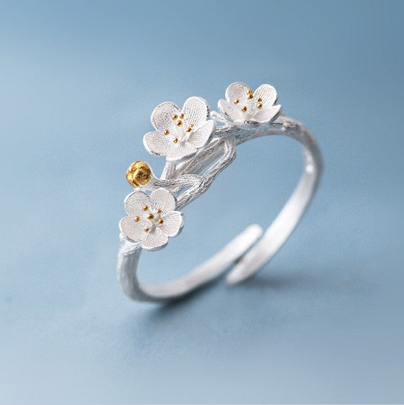 yiustar   New Fashion  Fidget Spinner Female Lotus Flower Rings for Women Jewelry Wedding Gift  syjz061