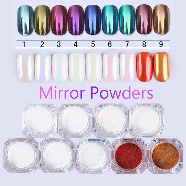 BORN PRETTY 1Box 1g Mirror Nail Glitter Powder Gold Blue Purple Dust Manicure Nail Art Glitter Chrome Pigment Powder Decoration