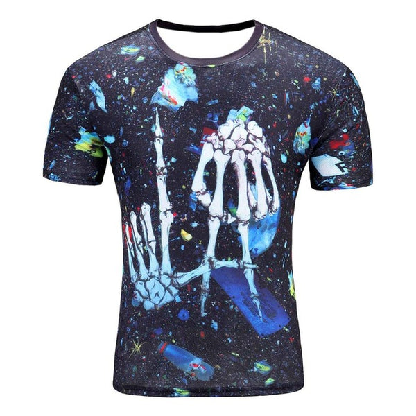 Men's Short Sleeve Polyester O-Neck T-Shirt Punk 3D Print Suicide squad T shirt Men t shirt M-4XL 2017 New Fashion top tees