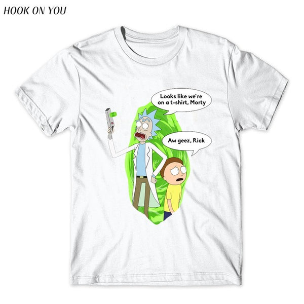 Cool Rick Morty men t shirt 2017 Summer Anime T-shirts Peace among worlds folk White Fitness Cartoon tee shirt homme