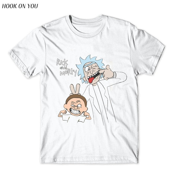 Cool Rick Morty men t shirt 2017 Summer Anime T-shirts Peace among worlds folk White Fitness Cartoon tee shirt homme