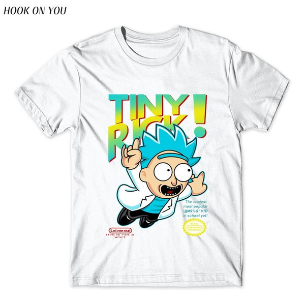 Cool Rick Morty men t shirt 2017 Summer Anime T-shirts Peace among worlds folk White Fitness Cartoon tee shirt homme