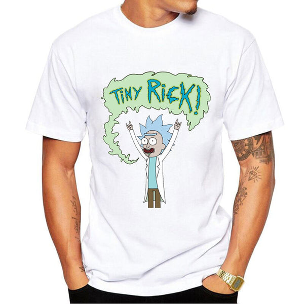 Cool Rick Morty men t shirt 2017 Summer Anime T-shirts Peace among worlds folk White Fitness Cartoon tee shirt homme