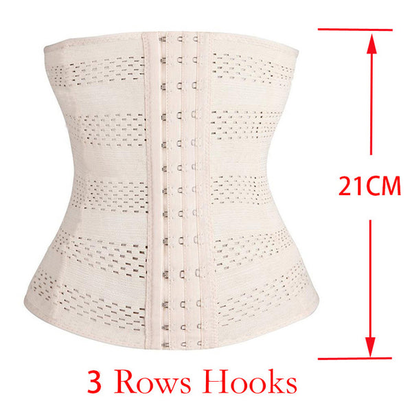 Top Body Shaper Waist Trainer Corset Women Cincher Post-baby Control Underbust Breathable slim Shapewear Hot Belt Black beige