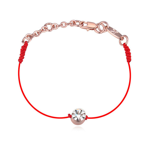 2 Colors Austrian Crystal  jewelry thin red thread string rope Charm Bracelets for women Fashion  summer style 118960
