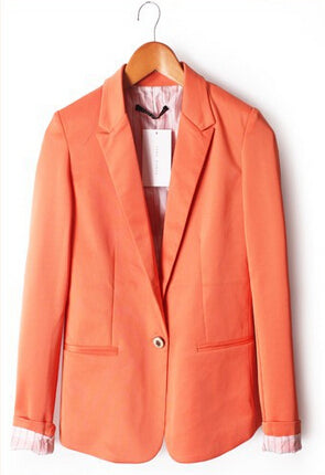 NEW 2017 spring autumn blazer women suit foldable brand jacket made of cotton & spandex Ladies refresh blazers Candy Color