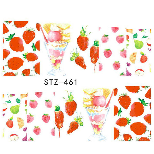 1pcs Full Wraps Water Transfer Sticker Nail Art Decals Cartoon Flowers Tattoos Nail Foil Slider Decoration Tips SASTZ455-469