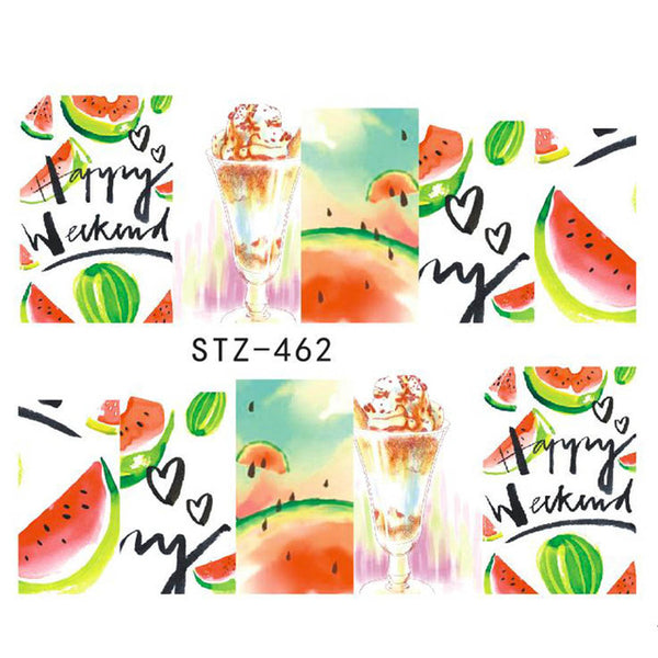 1pcs Full Wraps Water Transfer Sticker Nail Art Decals Cartoon Flowers Tattoos Nail Foil Slider Decoration Tips SASTZ455-469