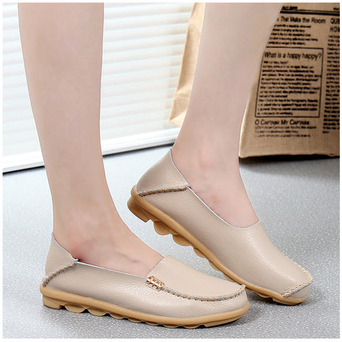KUIDFAR 2017 Fashion Genuine Leather Women Flats shoes female casual flat women loafers shoes 16 color flat women's shoes