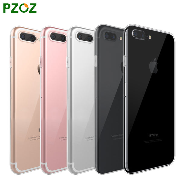 PZOZ Luxury Brand TPU Silicon Slim Clear 360 Transparent Silicone Case Cover For Apple iPhone 7 Plus 7Plus iPhone7 i Phone iPone