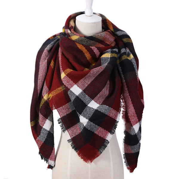 2017 Winter Brand Designer Triangle Scarf Women Shawl Cashmere Autumn Plaid Wool Scarves Blanket Wholesale Drop shipping OL082