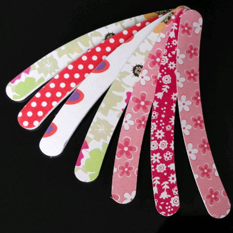 10pcs Buffing Acrylic Uv Gel Curved Mail Manicure Tool Curve Grit Colorful Nail Files Buffer Color Randomly Delivered