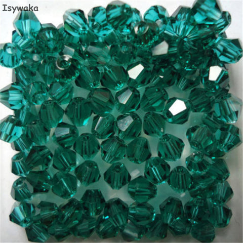 Isywaka Sale Blue Green 200PCS 4mm Bicone Austria Crystal Beads charm Glass Beads Loose Spacer Bead for DIY Jewelry Making