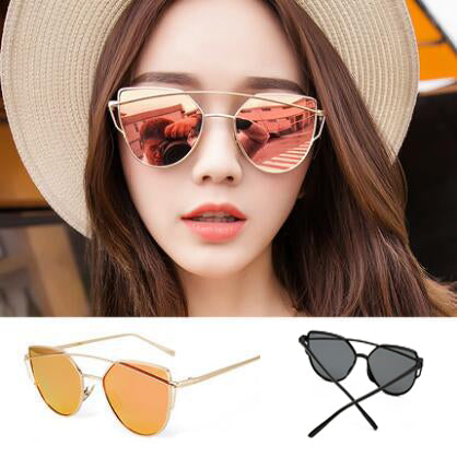 2017 2017 New Women 8 Colour Luxury Cat Eye Sunglasses Double-Deck Frame UV400 Sexy Sun Glasses gafas de sol mujer YF-86