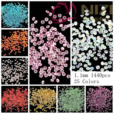 New Arrival About 1440pcs/bag 1.1mm Many Colors Zircon Rhinestones Micro Diamonds Mini 3D Nail Art Rhinestone Nails Decorations