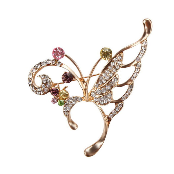 Crystal Rhinestones Assorted Butterfly Brooch Pins Fashion Costume Jewelry for Women or Girls