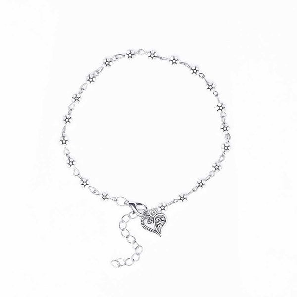 Tomtosh 2016 New Fashion Foot Chain Tibetan Silver Hollow Plum Flowers Heart-Shaped Anklet Free shipping