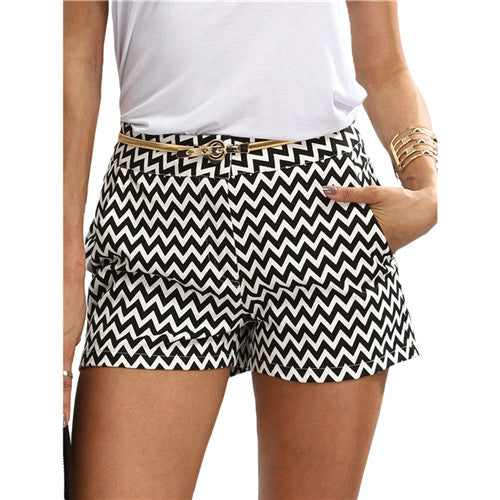 SHEIN Woman Shorts Summer New Arrival Black and White Mid Waist Button Fly Casual Pocket Cotton Straight Shorts