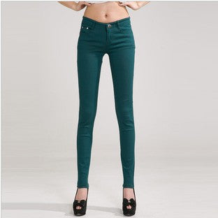 HEE GRAND Women's Candy Pants 2017 Pencil Jeans Ladies Trousers Mid Waist Full Length Zipper Stretch Skinny Women Pant WKP004