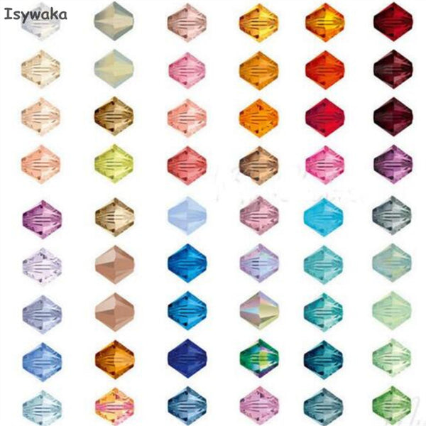 Isywaka U Choice 200PCS 4mm Bicone Austria Crystal Beads charm Glass Beads Loose Spacer Bead for DIY Jewelry Making