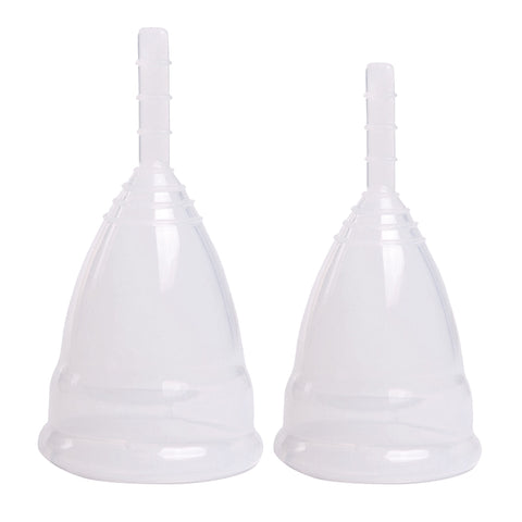 2pcs/pack S+L Feminine Hygiene Menstrual Cup Medical Silicone Menstrual Cup Lady Alternative Pads Tampons For Women Hygiene Care