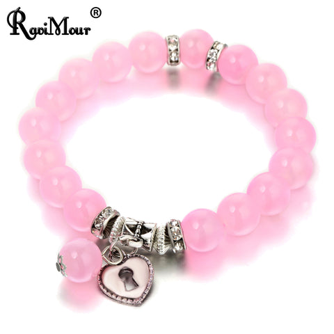 Pulseras Mujer Masculina Glass Beads Bracelets & Bangles for Women Men Jewelry Silver Color arm Pulseira Femme Bijoux