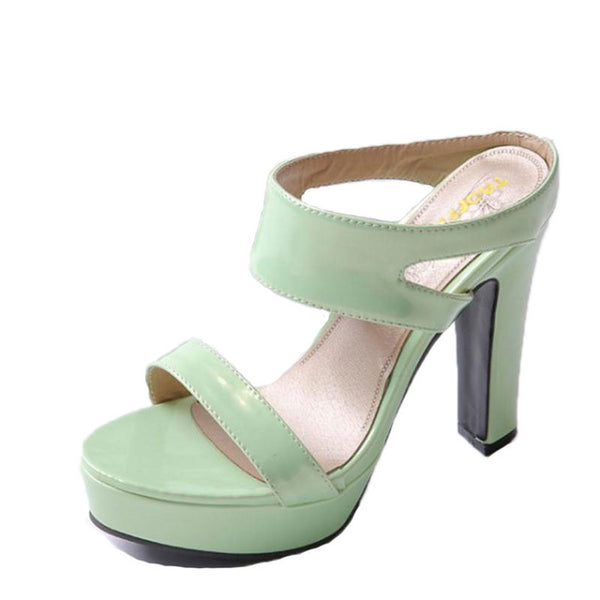 TAOFFEN New summer Peep toe Ankle strap orange Sweet Thick high heel Sandals Platform Lady women shoes