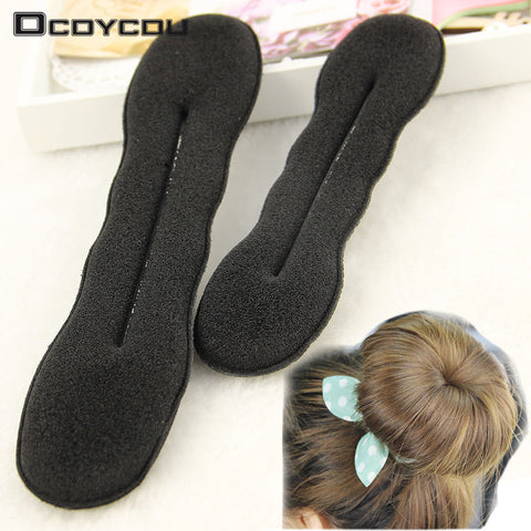 2 pcs Quality Women Magic Foam Sponge Foam Twist Hair Disk Hairs Band Tool Quick Messy Bun Updo Headwear Accessories