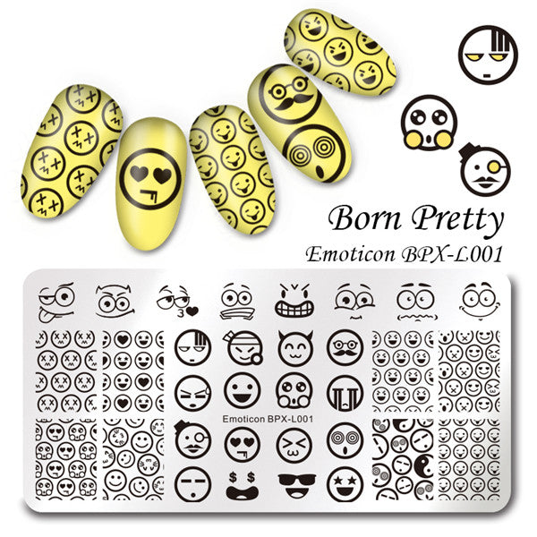 BORN PRETTY 1 Pcs Rectangle Nail Stamping Plate Nail Art Stamping Image Plate DIY Stamp Template Nail Stencil Tool Kits