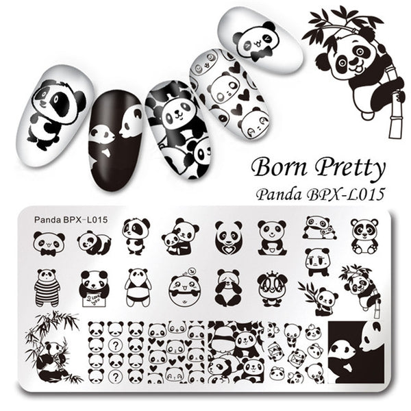 BORN PRETTY 1 Pcs Rectangle Nail Stamping Plate Nail Art Stamping Image Plate DIY Stamp Template Nail Stencil Tool Kits