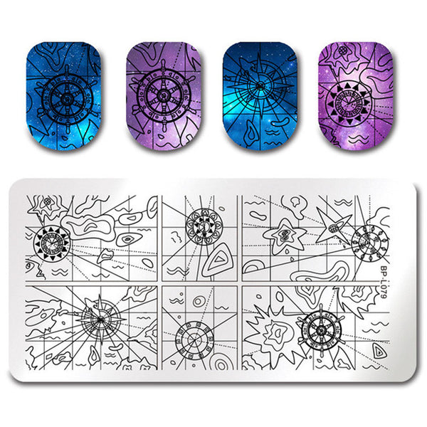 BORN PRETTY 1 Pcs Rectangle Nail Stamping Plate Nail Art Stamping Image Plate DIY Stamp Template Nail Stencil Tool Kits