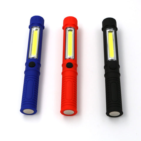 sanyi Portable Plastic COB LED Flashlight Torch Light With Magnetic Clip Working inspection lights For Camping Outdoor USE 3*AAA