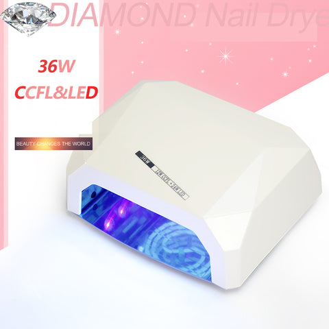 Suelina Nail Dryer&FREE SHIPPING Sensor 36W Diamond Shaped Nail Lamp LED & CCFL Curing For UV Gel Nails Polish Nail Art Tools