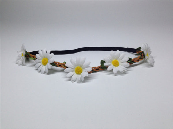 AWAYTR Boho Daisy Hair Bands for Women Hair Accessories New Wreath Headbands Festival Scrunchy Elastic Flower Hair Garland