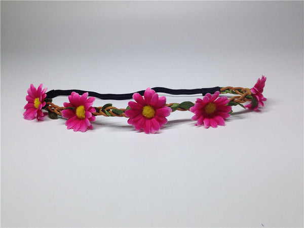 AWAYTR Boho Daisy Hair Bands for Women Hair Accessories New Wreath Headbands Festival Scrunchy Elastic Flower Hair Garland