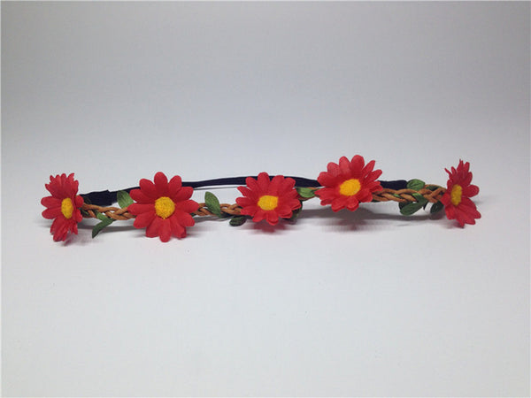 AWAYTR Boho Daisy Hair Bands for Women Hair Accessories New Wreath Headbands Festival Scrunchy Elastic Flower Hair Garland