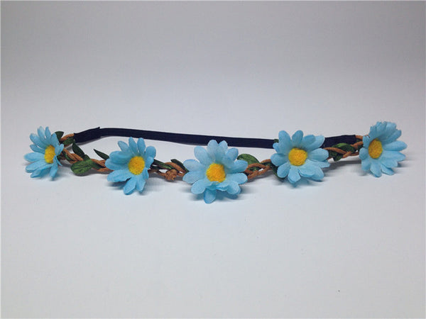 AWAYTR Boho Daisy Hair Bands for Women Hair Accessories New Wreath Headbands Festival Scrunchy Elastic Flower Hair Garland