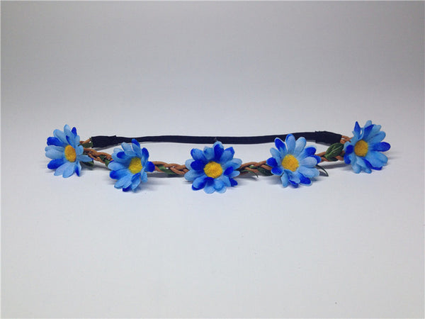 AWAYTR Boho Daisy Hair Bands for Women Hair Accessories New Wreath Headbands Festival Scrunchy Elastic Flower Hair Garland