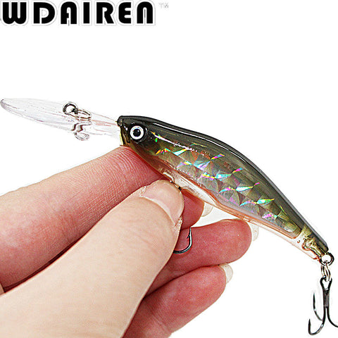 1PCS Laser Sinking Slowly Minnow Fishing Lure 8.5CM 6.5G Wobbler Artificial Fly Fishing Hard Bait Carp Crankbait Fishing FA-215