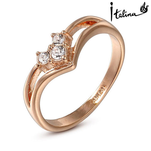 Brand TracysWing Austrian Crystal 18KRGP gold Color Rings for Women Zirconia Fashion healthy Anti Allergies